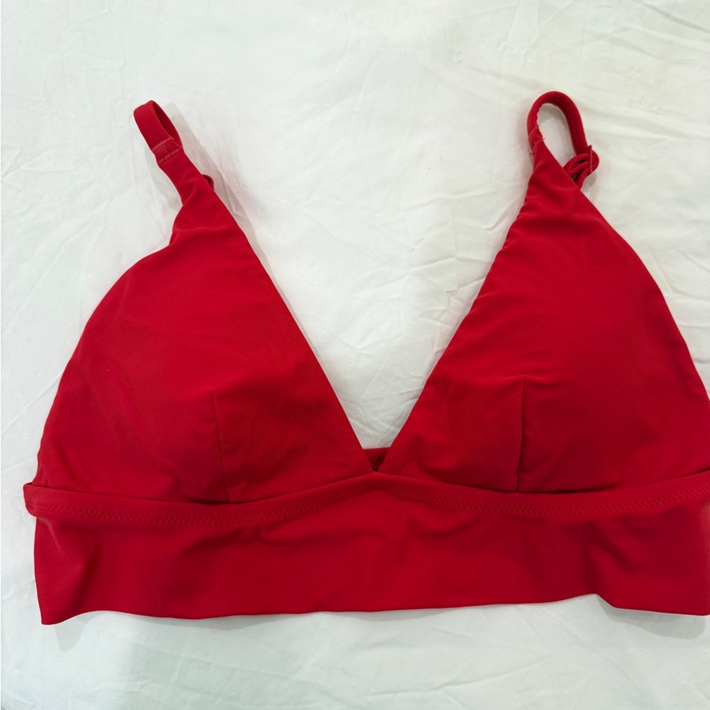 Aerie Bold Red Triangle Swim Bra